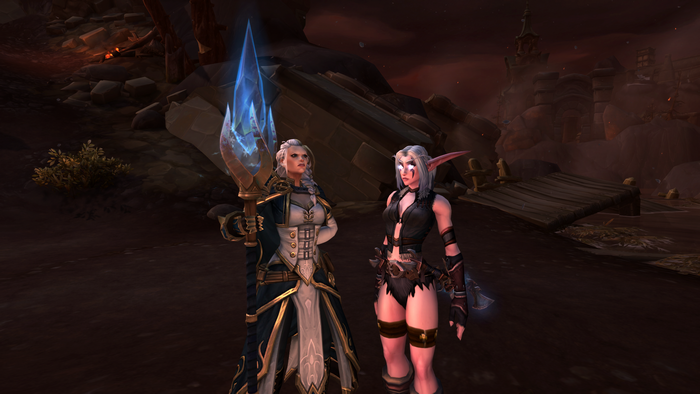 Jaina Proudmoore and Night Elf from World of Warcraft