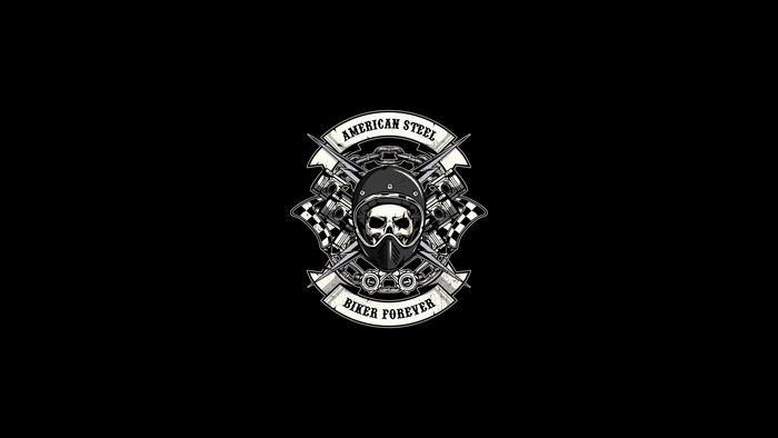 American Steel Biker Forever Skull Artwork