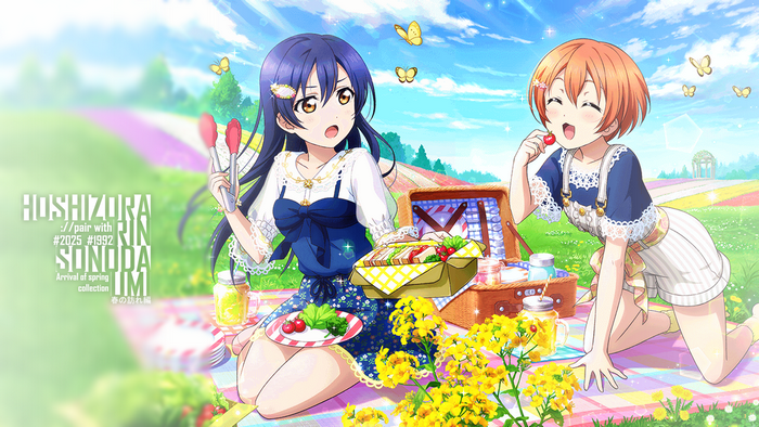 Umi Sonoda and Rin Hoshizora from Love Live! having a picnic