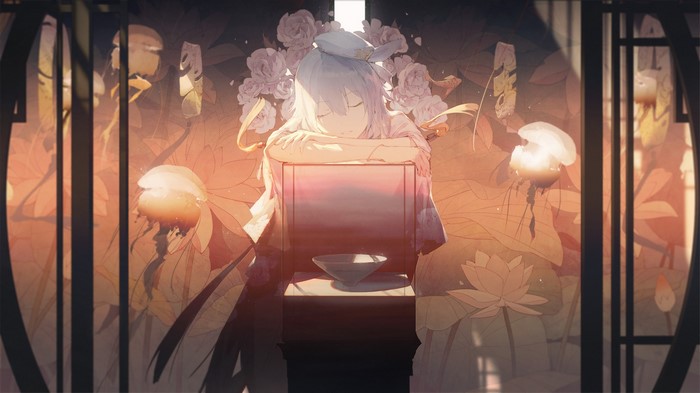 Anime artwork of a girl sleeping