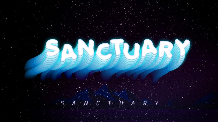 Sanctuary Vaporwave Text 4K