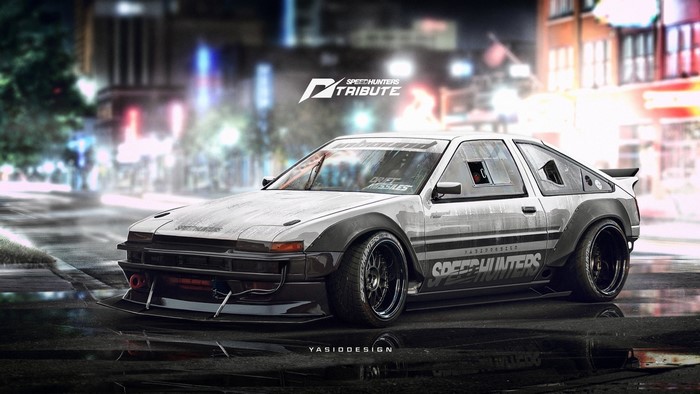 Modified Toyota AE86 with Speedhunters Tribute livery