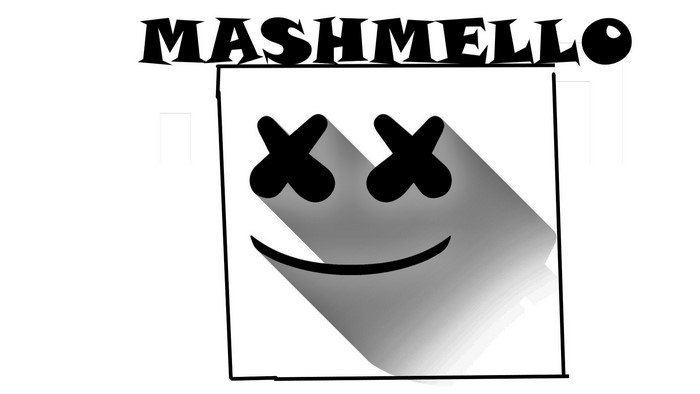 Marshmello logo with square face