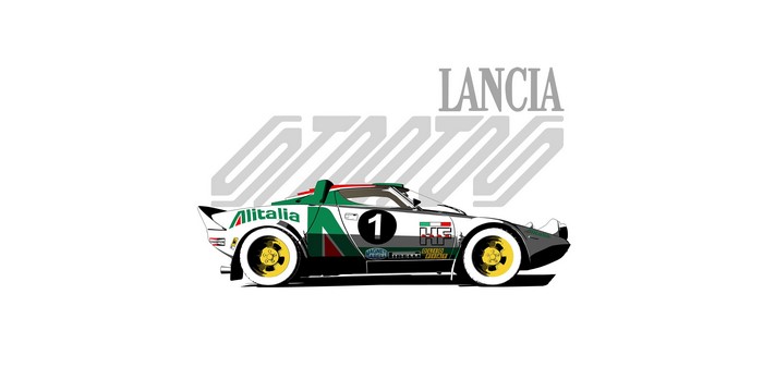 Lancia Stratos Alitalia race car artwork
