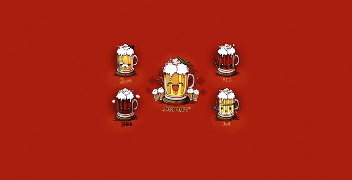 Oktoberfest beer mugs with different styles