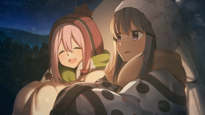 Nadeshiko Kagamihara and Rin Shima from Yuru Camp