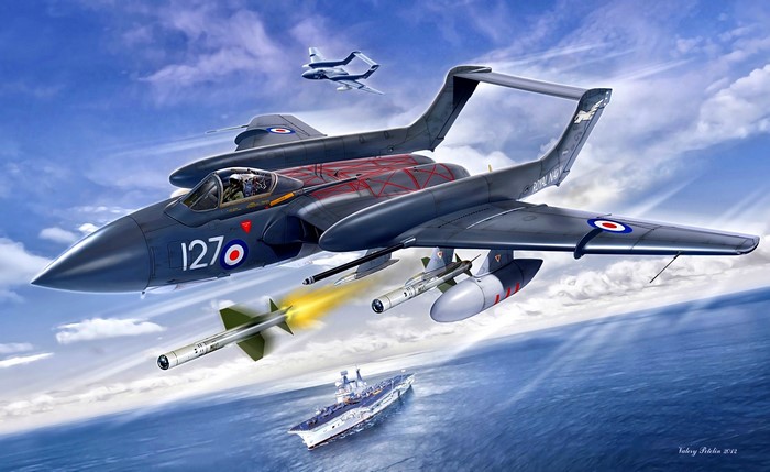 De Havilland DH.110 Sea Vixen launching a missile