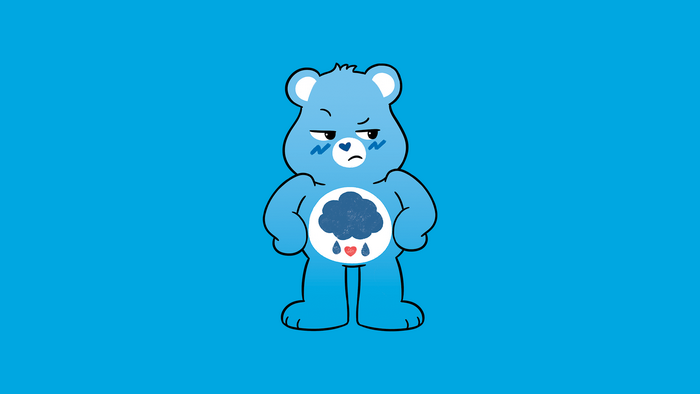 Grumpy Care Bear Digital Art Minimalism
