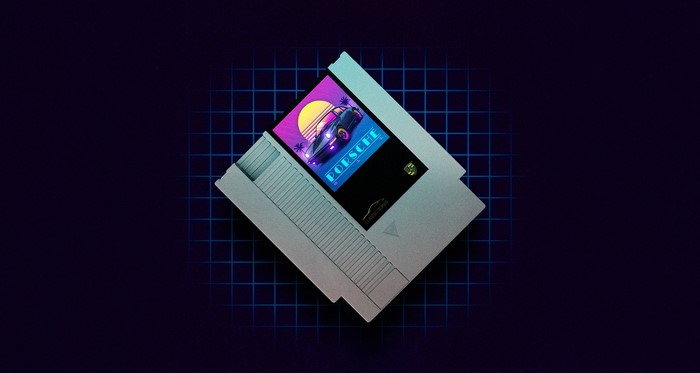 Porsche Retrowave NES Game Cartridge