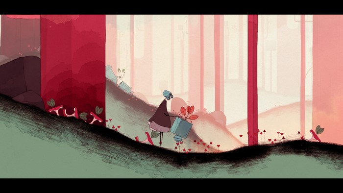 Gris (Video Game) character carrying plants