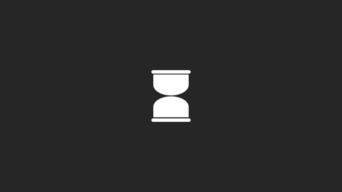 Minimalist hourglass icon on dark background