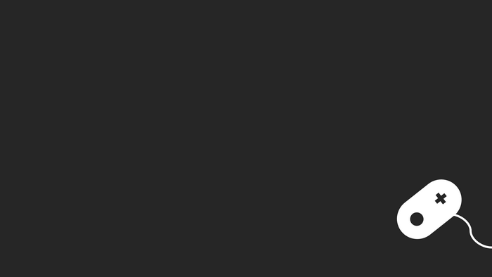 Minimalist video game controller on a dark background