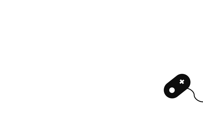 Minimalist video game controller on white background