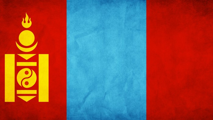 Flag of Mongolia with Soyombo symbol