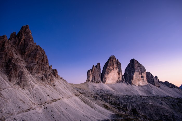 4K Tre Cime di Lavaredo mountains in Italy
