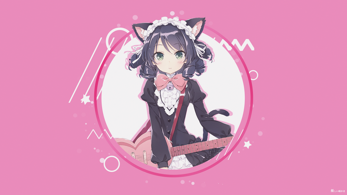Cyan Hijirikawa from Show By Rock!! with electric guitar