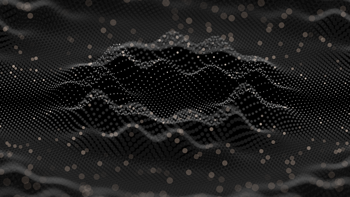 Abstract dark tech grid with bokeh lights