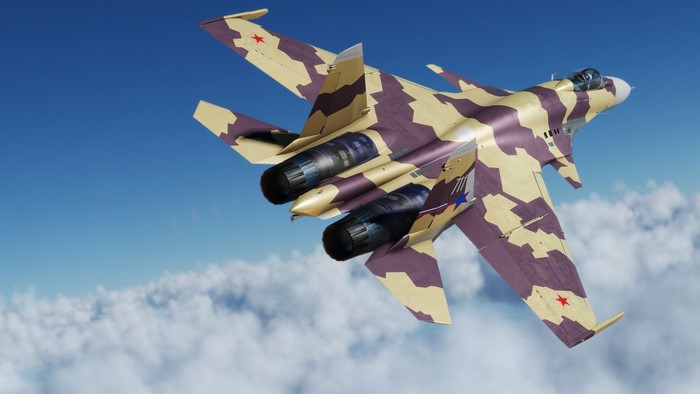 Sukhoi Su-37 military aircraft in flight
