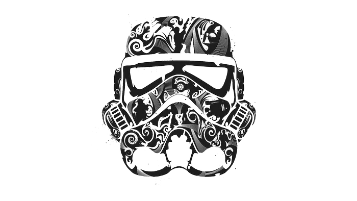 Stormtrooper helmet with tribal patterns