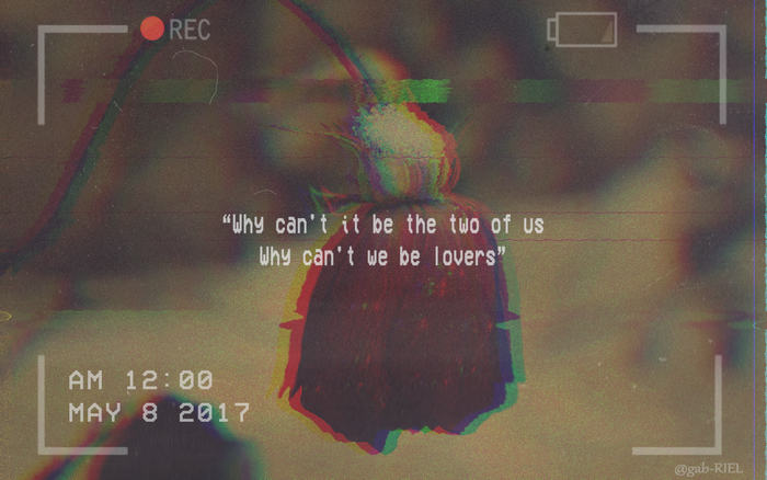 Glitch art with lyrics and date