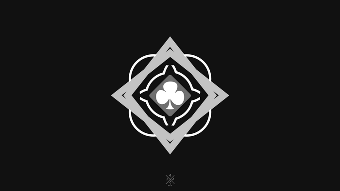 Abstract geometric design with a clover symbol