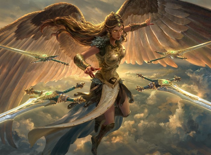 Angel with swords from Magic: The Gathering