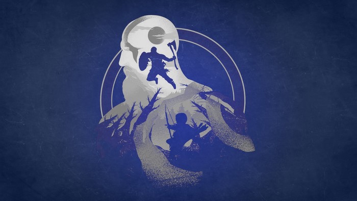 Kratos from God of War silhouette art