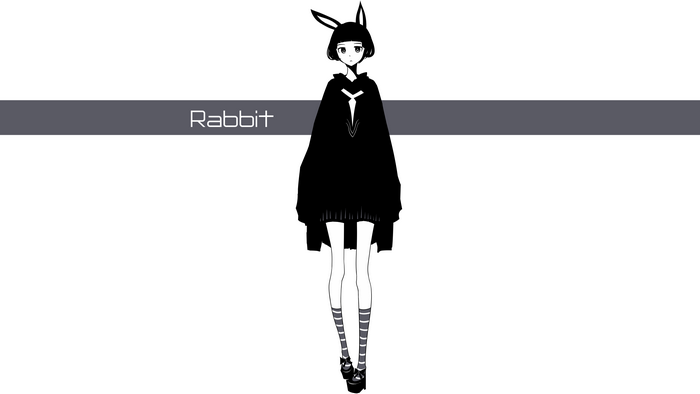 Anime girl with bunny ears and black outfit