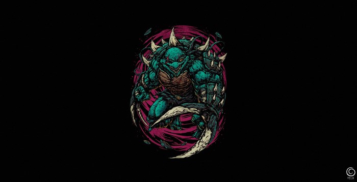 Mutated Turtle Warrior with Spikes