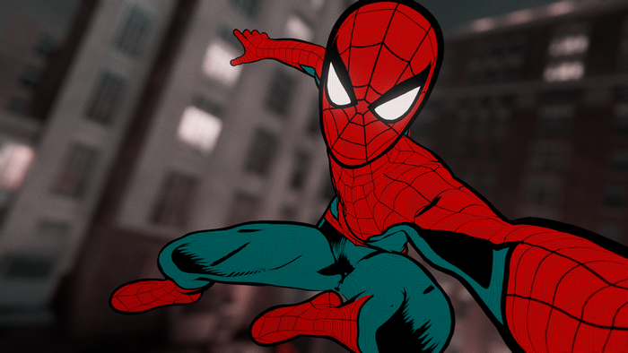Spider-Man comic art in 4K