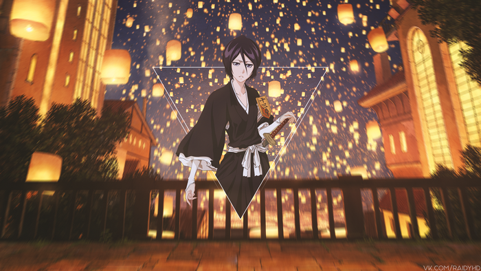 Kuchiki Rukia from Bleach with lanterns