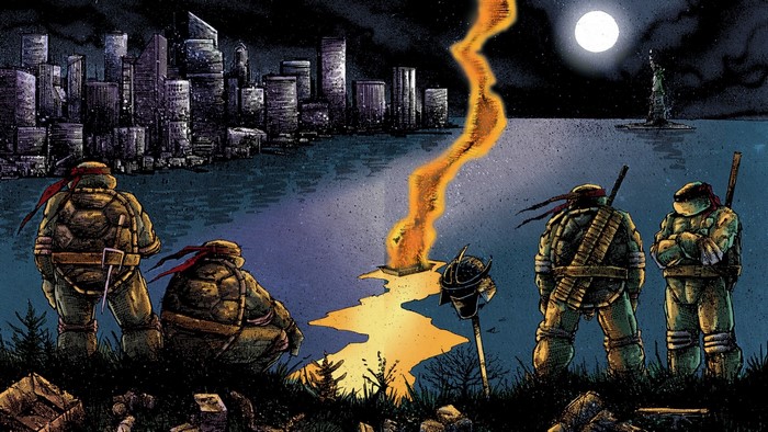 Teenage Mutant Ninja Turtles in New York City at Night