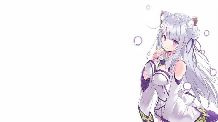 Emilia from Re: Zero with cat ears