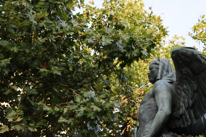 Statue of an angel with wings in Trieste, Italy