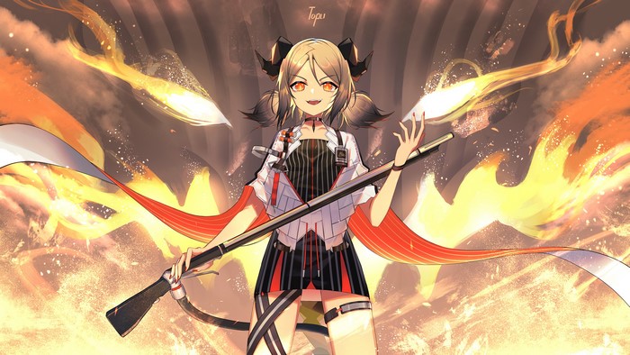 Ifrit from Arknights with fire