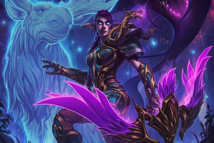 Night Elf Hunter with Spirit Moose from World of Warcraft