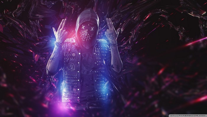 Man with mask and studded jacket from Watch Dogs