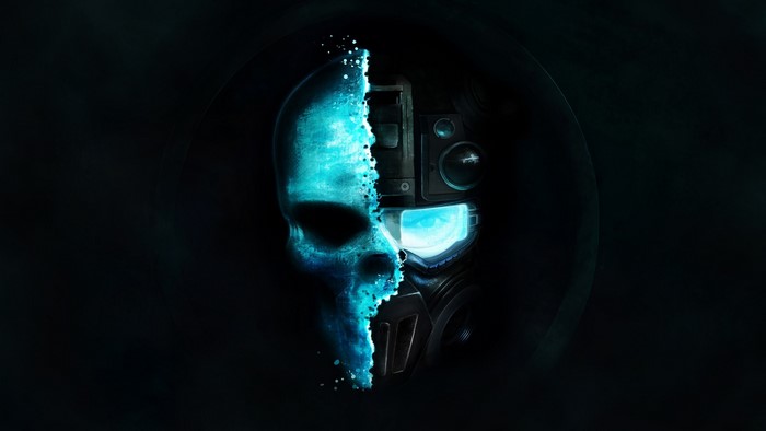 Half skull, half futuristic mask from Ghost Recon