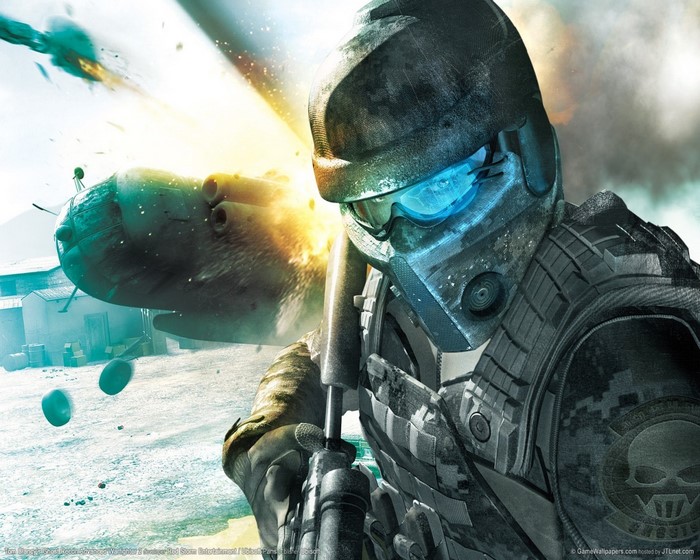 Soldier from Ghost Recon in combat