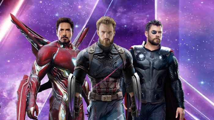 Iron Man, Captain America, and Thor from Avengers Infinity War