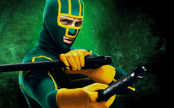 Kick-Ass from Kick-Ass holding nunchucks