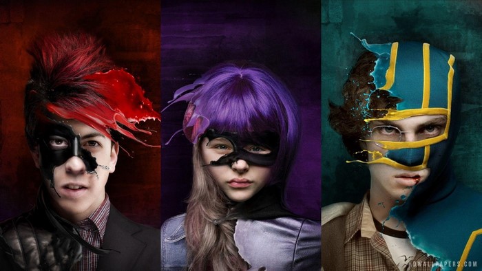 Kick-Ass, Hit-Girl, and Red Mist from Kick-Ass
