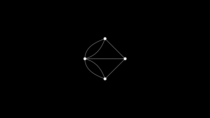 Abstract geometric graph with white nodes and lines