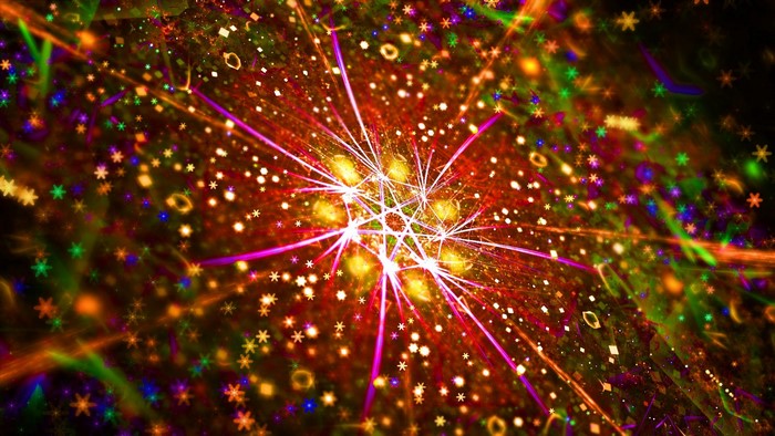 Colorful fractal artwork with starburst effect