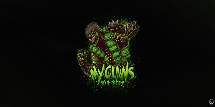 Reptile from Mortal Kombat with My Claws Dig Deep text
