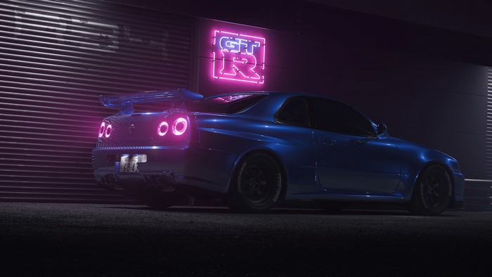 Nissan GT-R R34 Neon Urban Night
