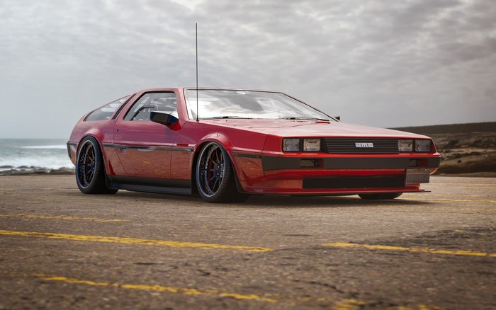 Red DeLorean DMC-12 by Rostislav Prokop