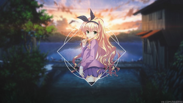 4K anime girl with blonde hair