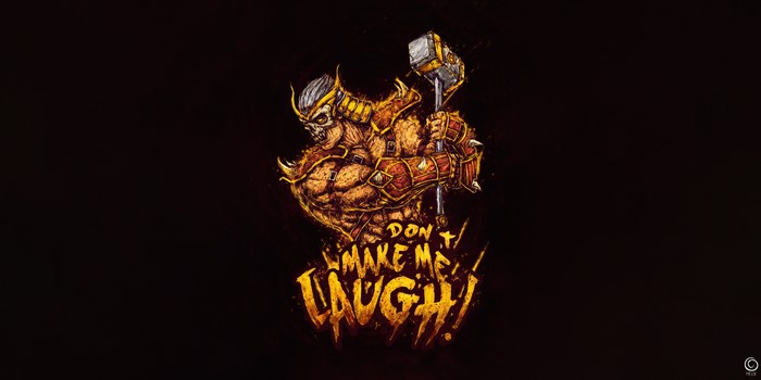 Scorpion from Mortal Kombat with a hammer