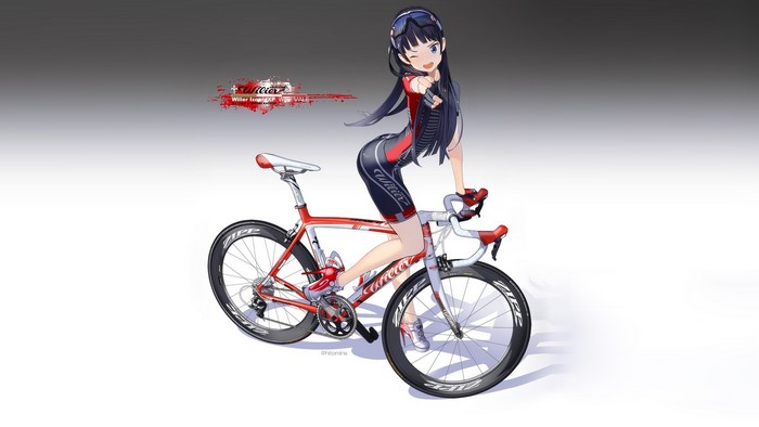 Anime girl on a Wilier bicycle